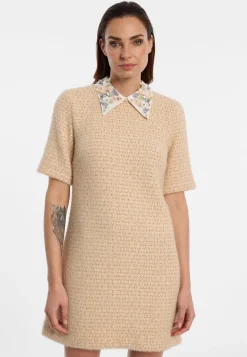 Bouclé Kurzarmkleid mit Kragen Enasa