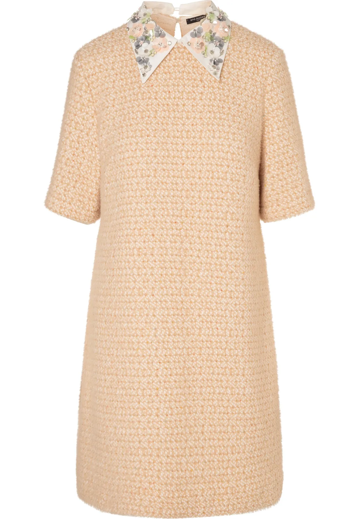 Bouclé Kurzarmkleid mit Kragen Enasa