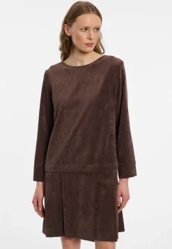 Cord-Kleid mit Faltenrock Enlivea