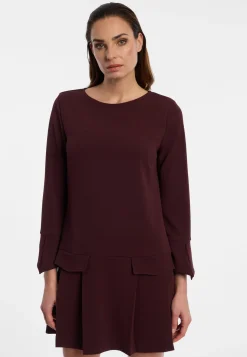 Krepp-Kleid mit Faltenrock Edria