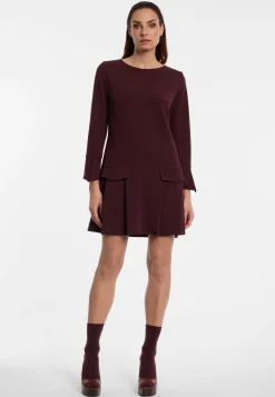 Krepp-Kleid mit Faltenrock Edria