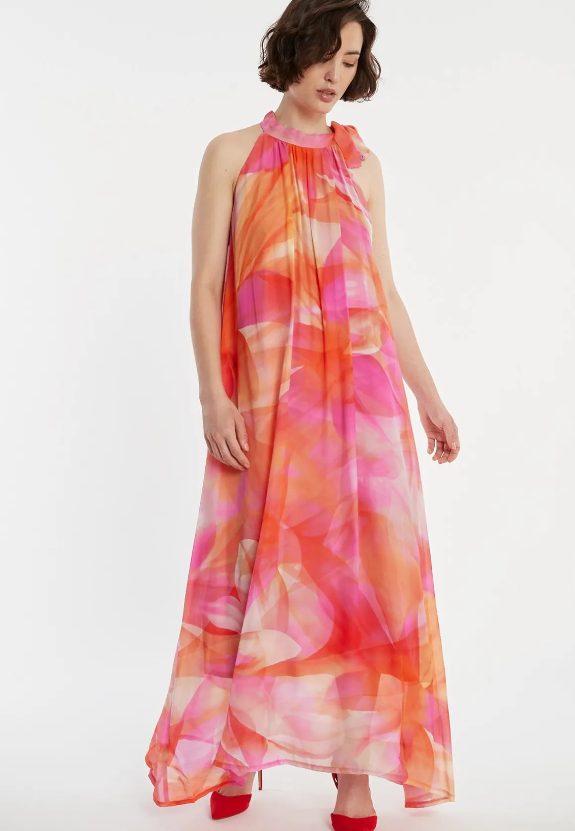 Langes Chiffonkleid Zelia