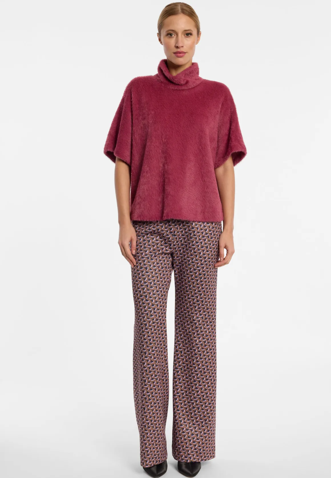 Plüsch-Kurzarm-Pullover Enirea