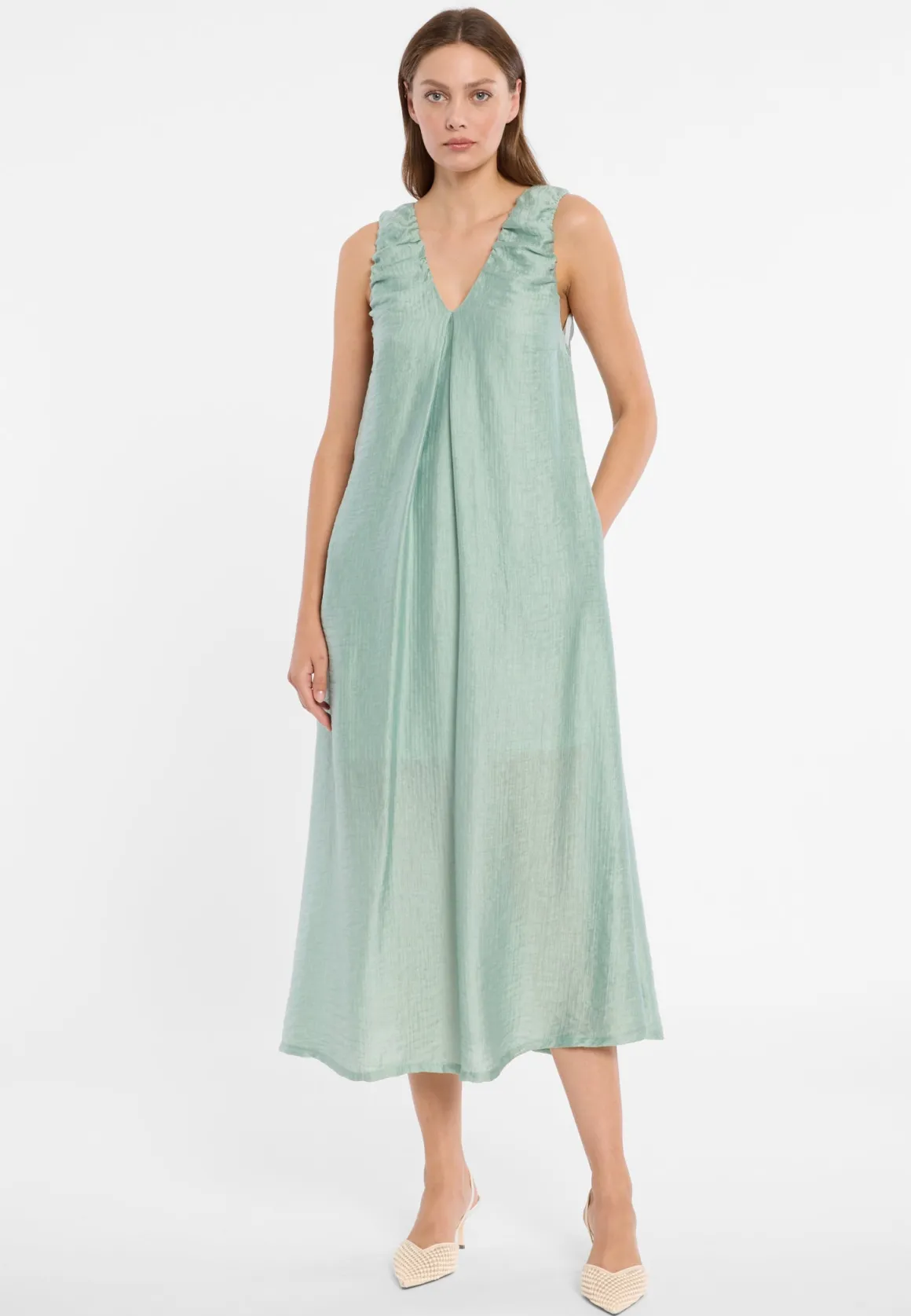 V-Ausschnitt-Maxikleid Doreth