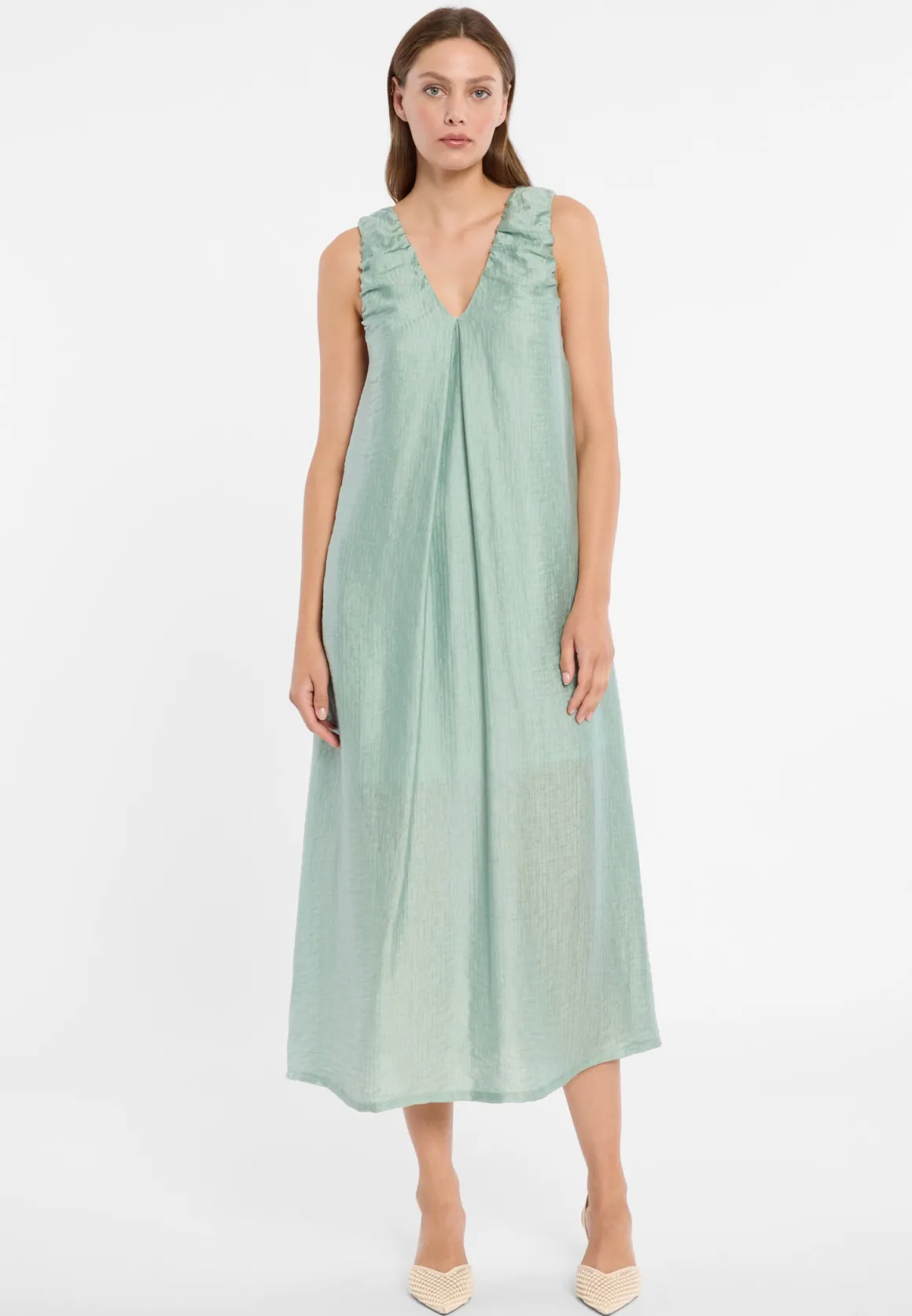 V-Ausschnitt-Maxikleid Doreth